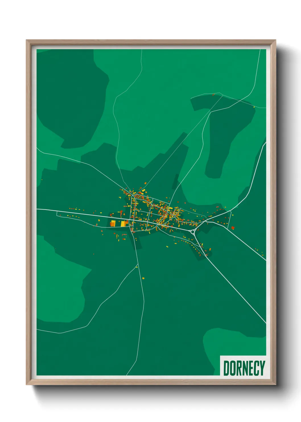 Une affiche de carte sur Dornecy