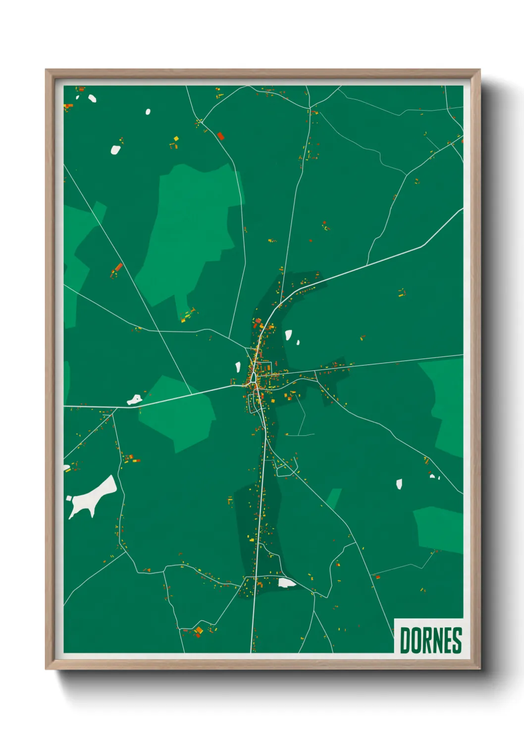 Une affiche de carte sur Dornes