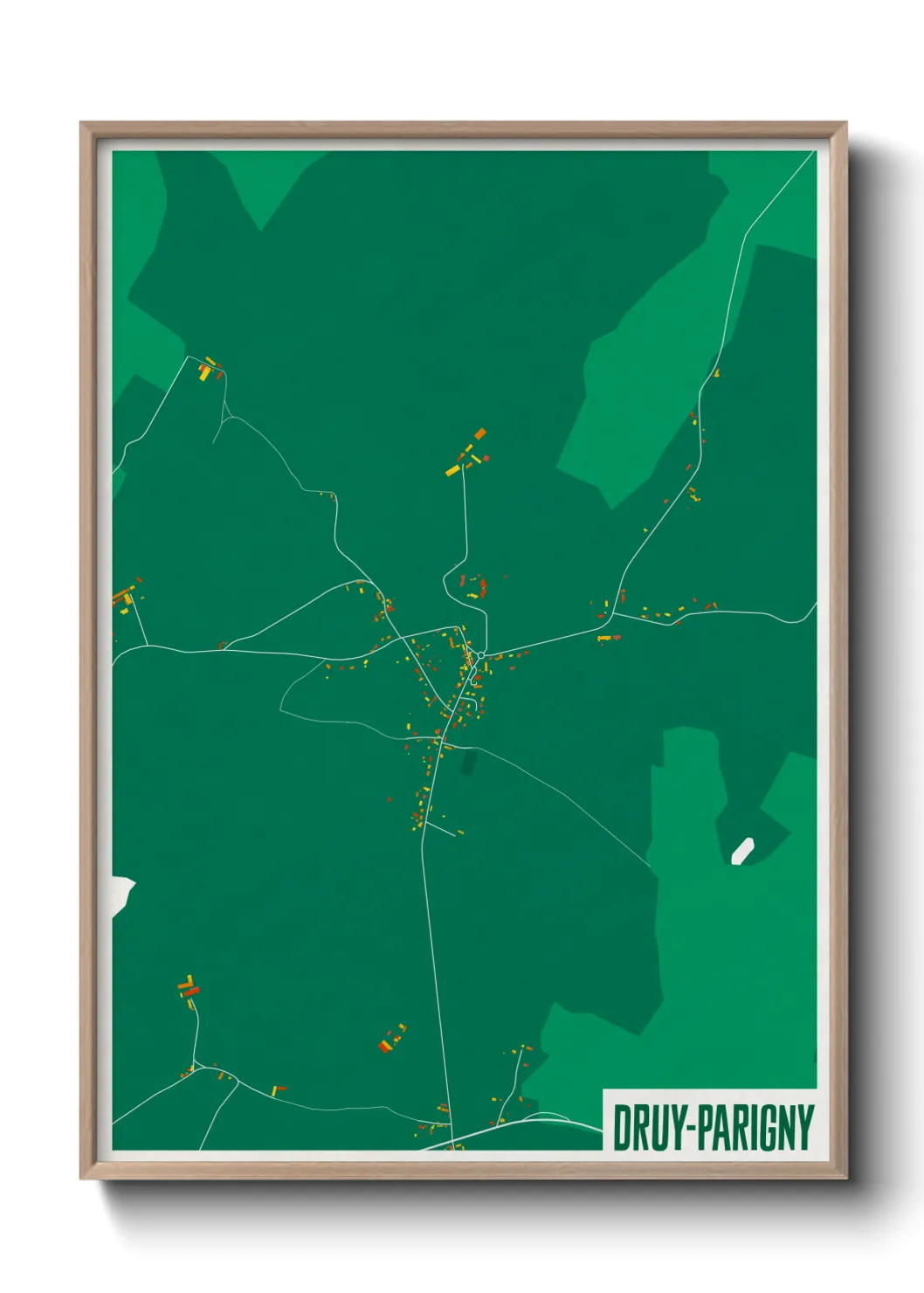 Une affiche de carte sur Druy-Parigny