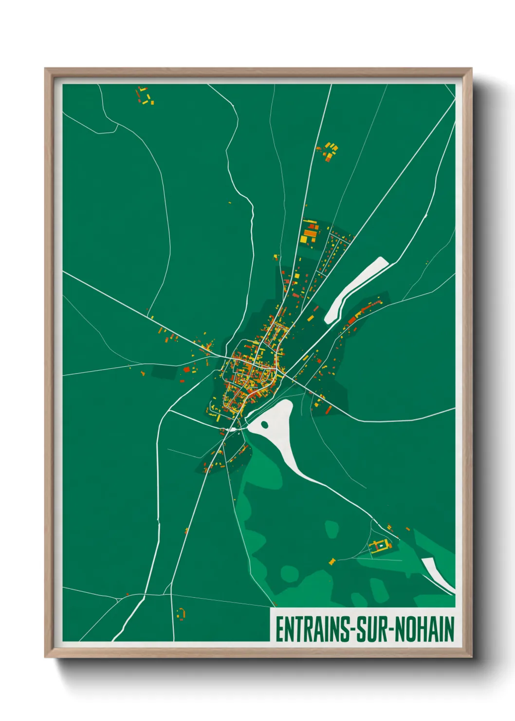 Une affiche de carte sur Entrains-sur-Nohain