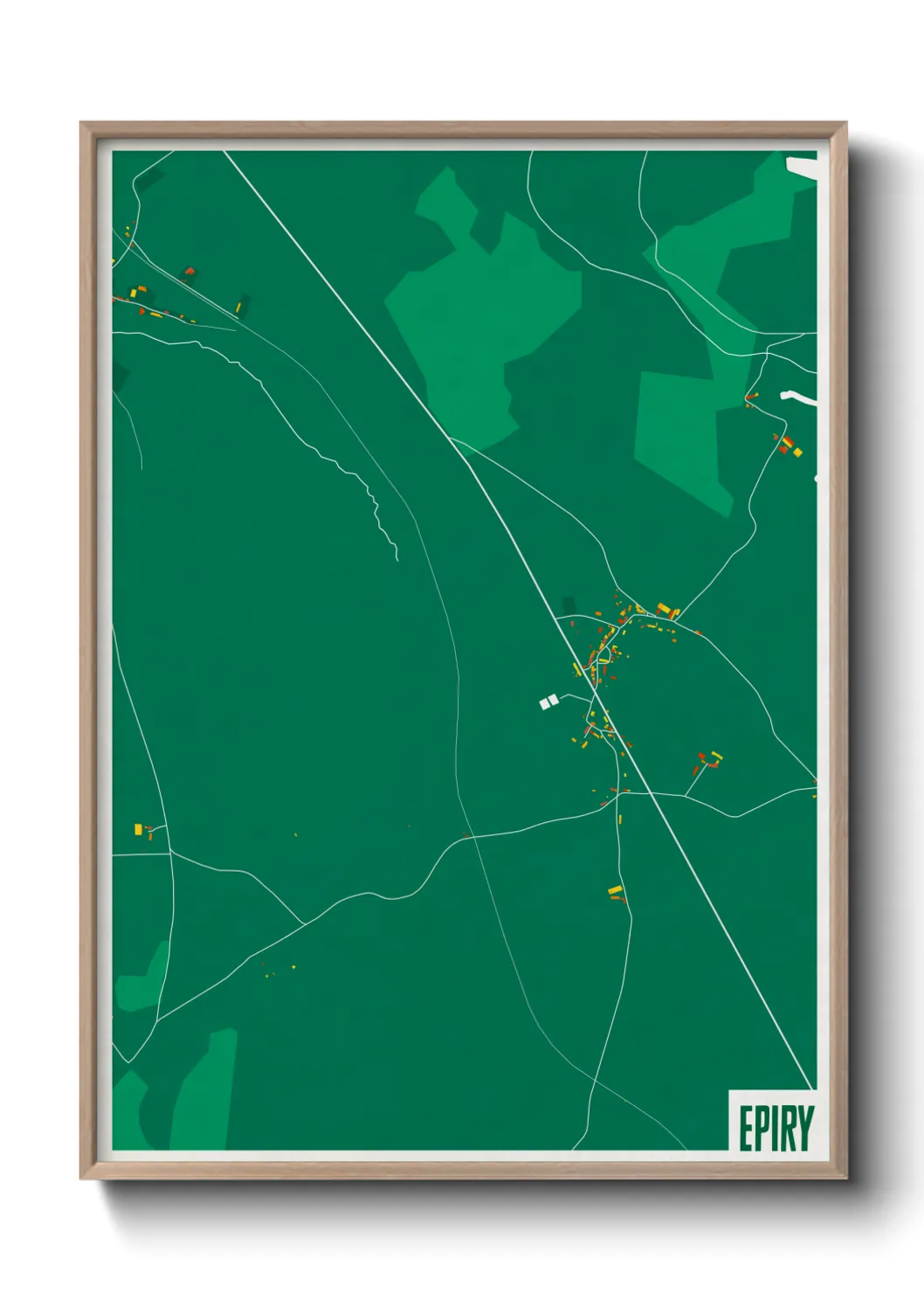 Une affiche de carte sur Epiry