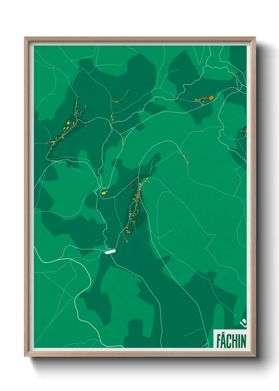 Une affiche de carte sur Fâchin