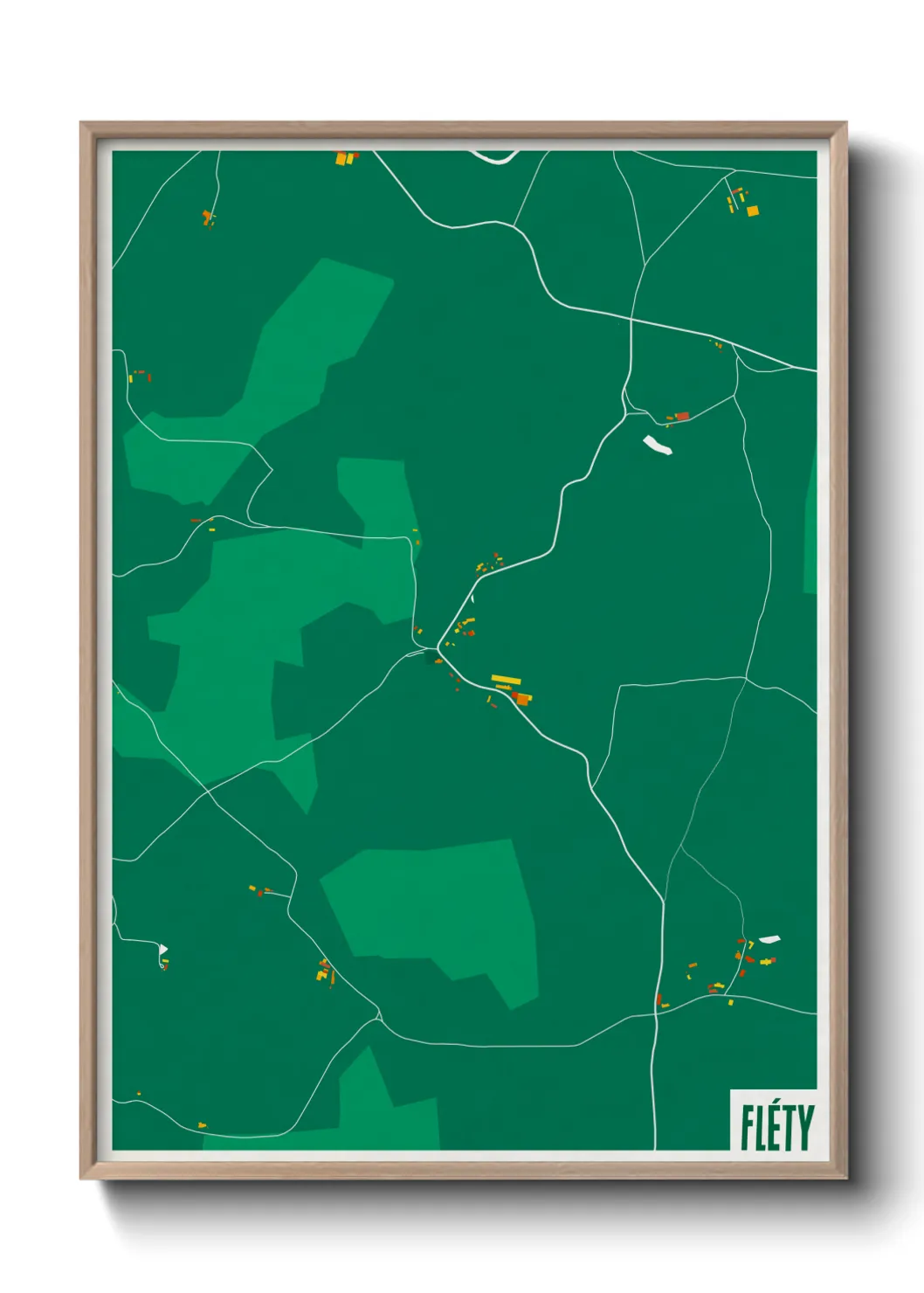 Une affiche de carte sur Fléty