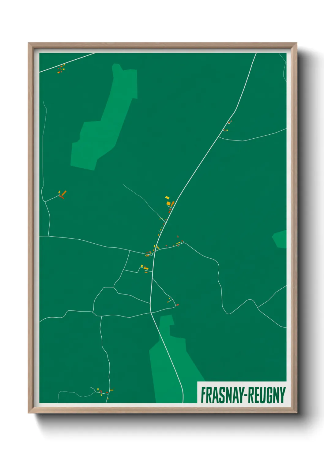 Une affiche de carte sur Frasnay-Reugny