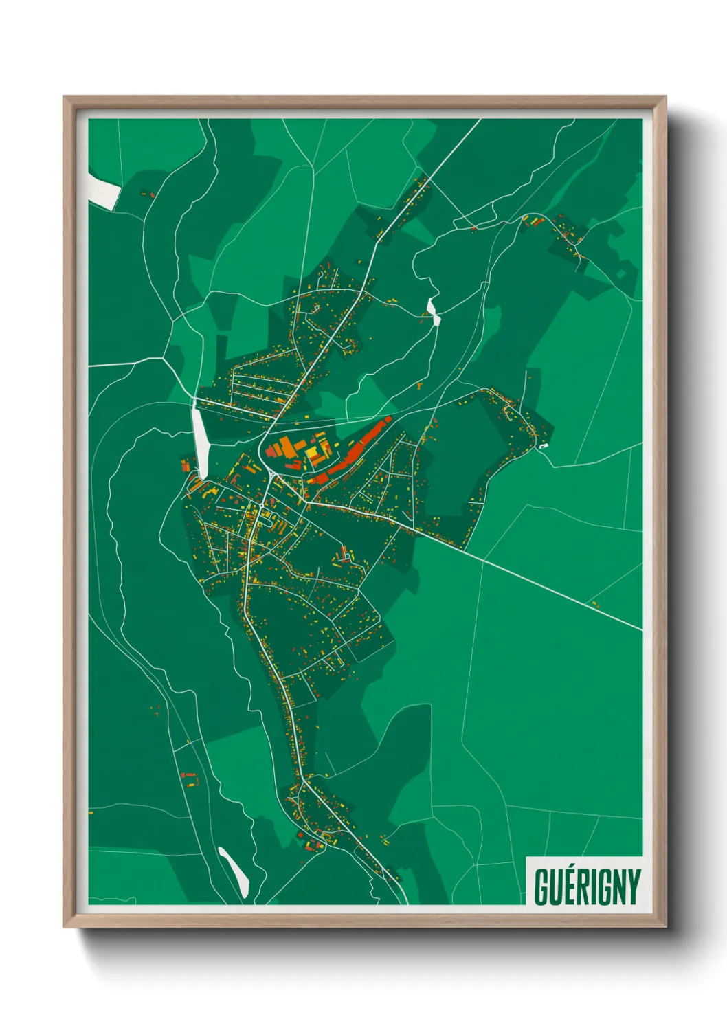 Une affiche de carte sur Guérigny