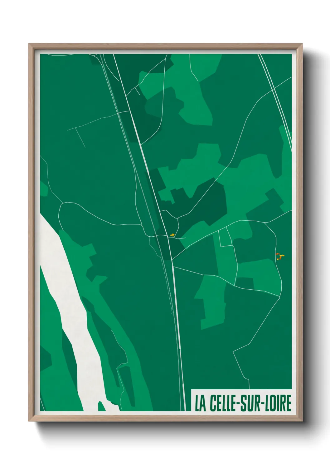 Une affiche de carte sur La Celle-sur-Loire