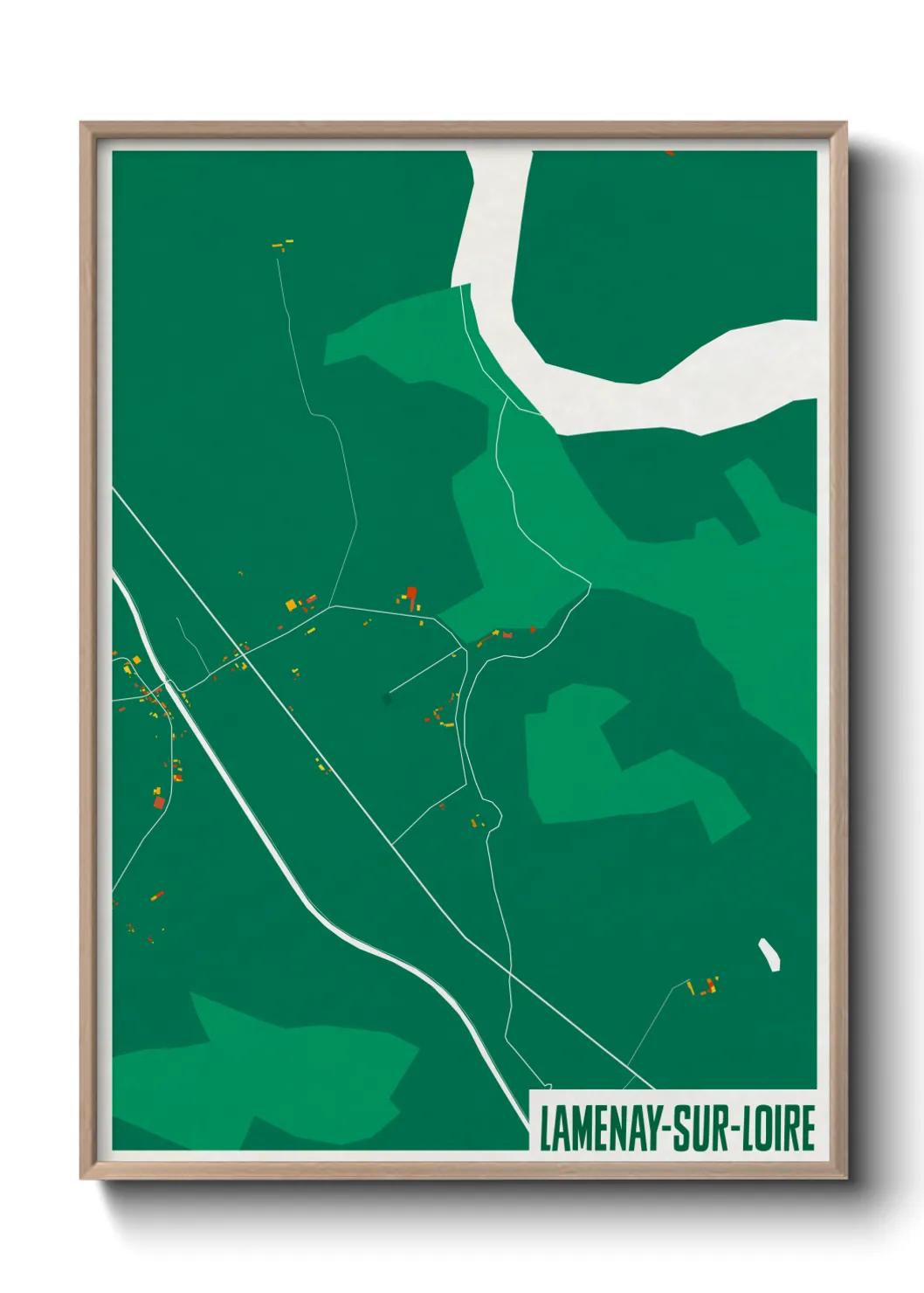 Une affiche de carte sur Lamenay-sur-Loire