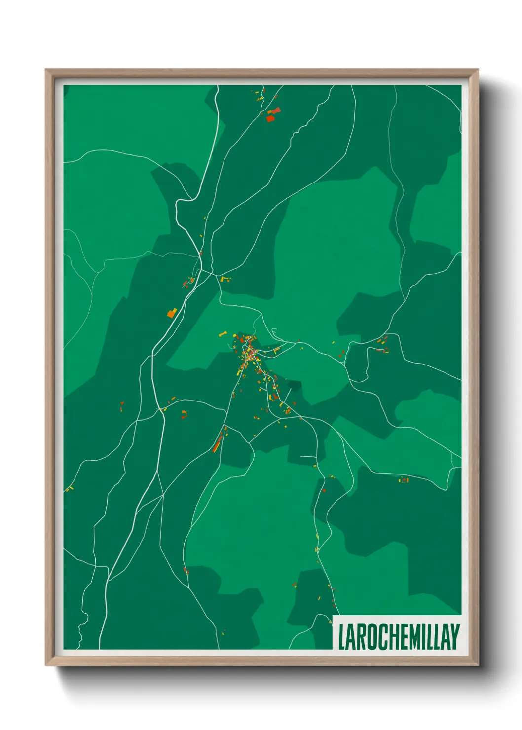 Une affiche de carte sur Larochemillay
