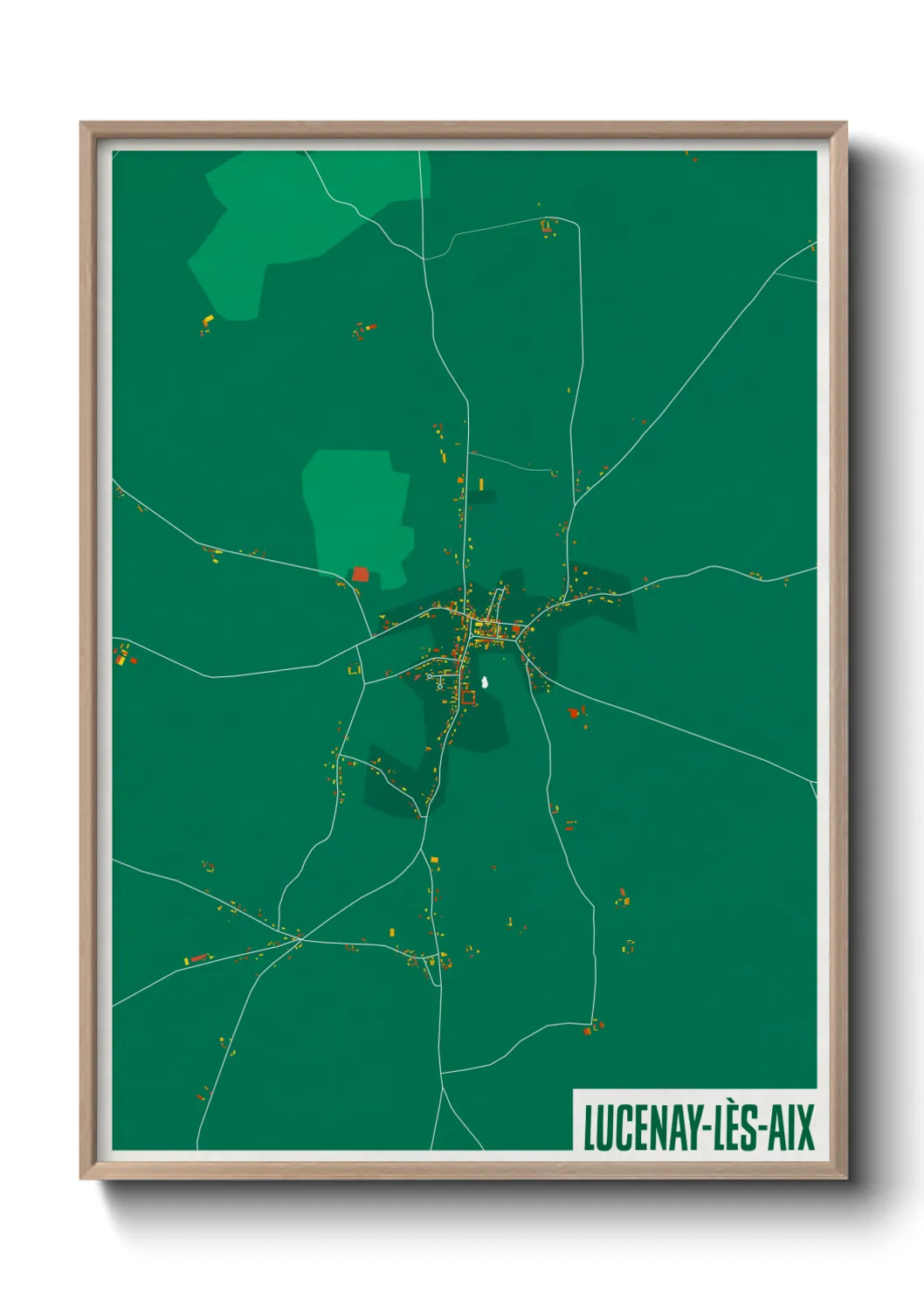 Une affiche de carte sur Lucenay-lès-Aix