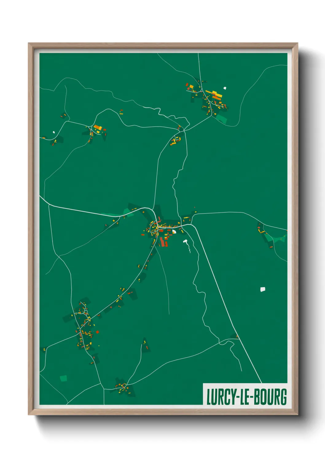 Une affiche de carte sur Lurcy-le-Bourg