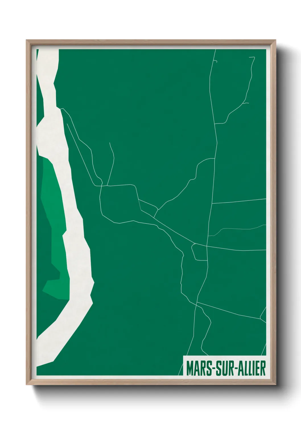 Une affiche de carte sur Mars-sur-Allier