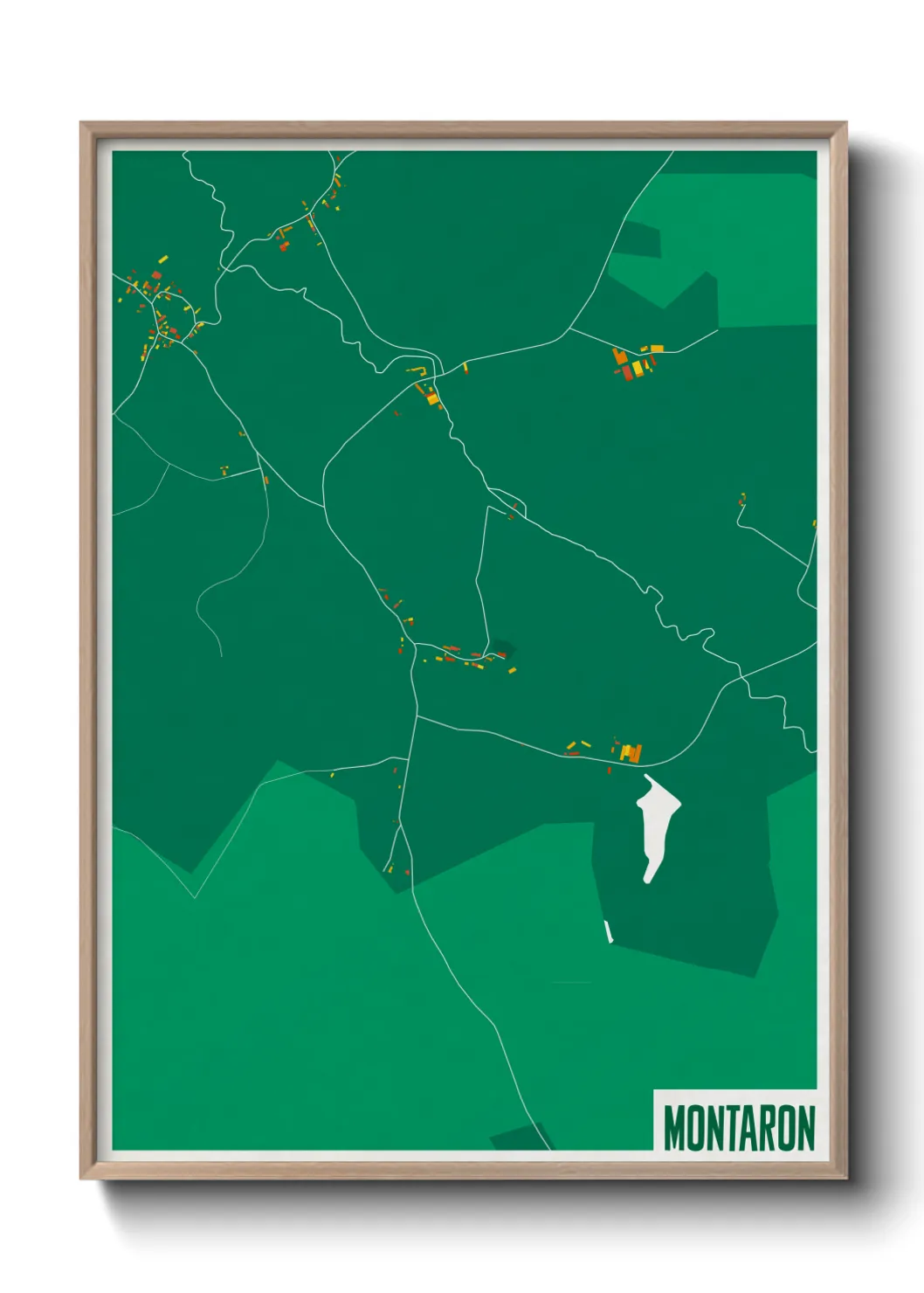 Une affiche de carte sur Montaron