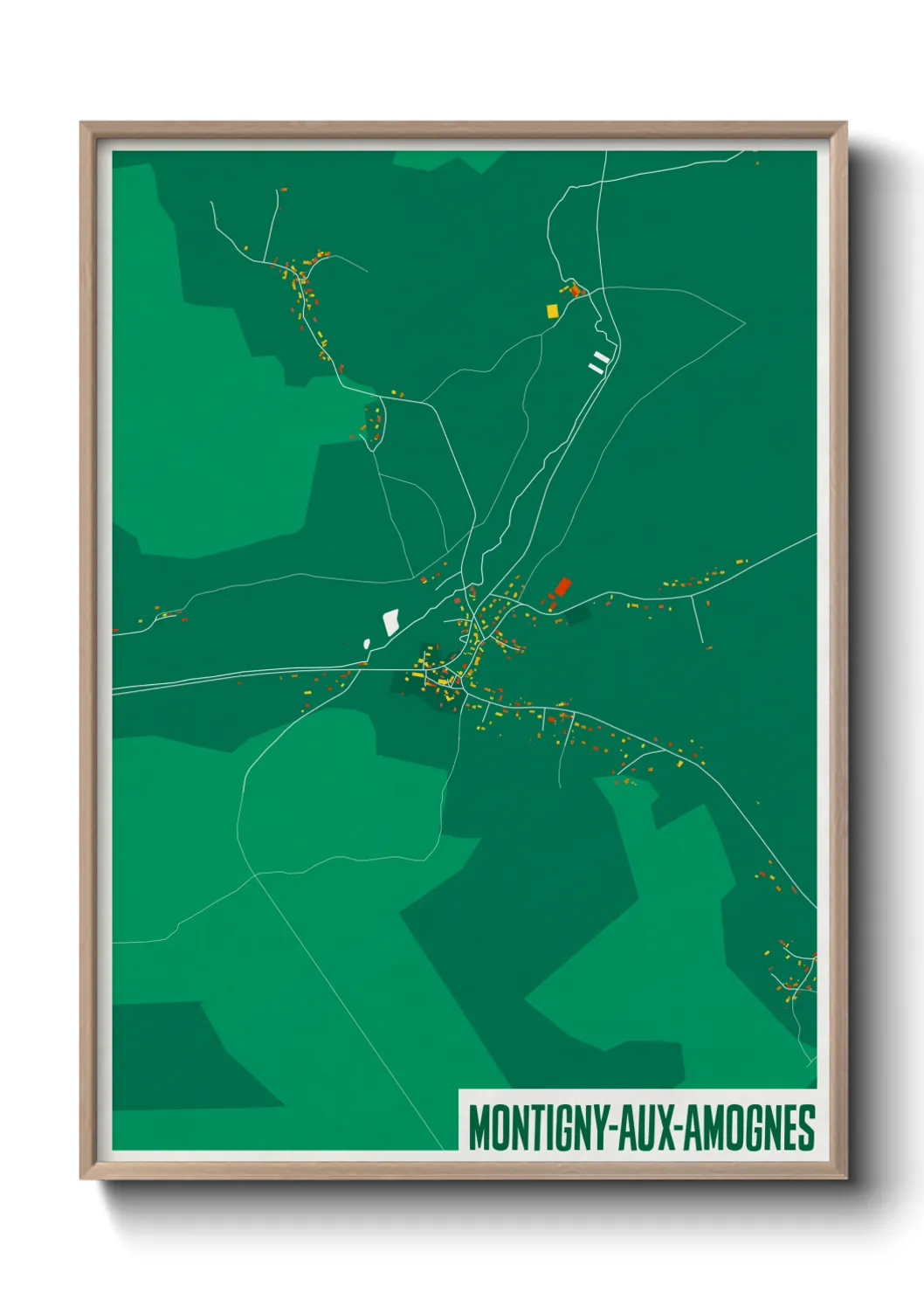 Une affiche de carte sur Montigny-aux-Amognes