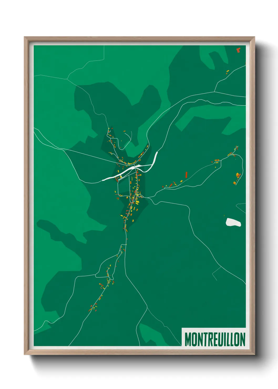 Une affiche de carte sur Montreuillon