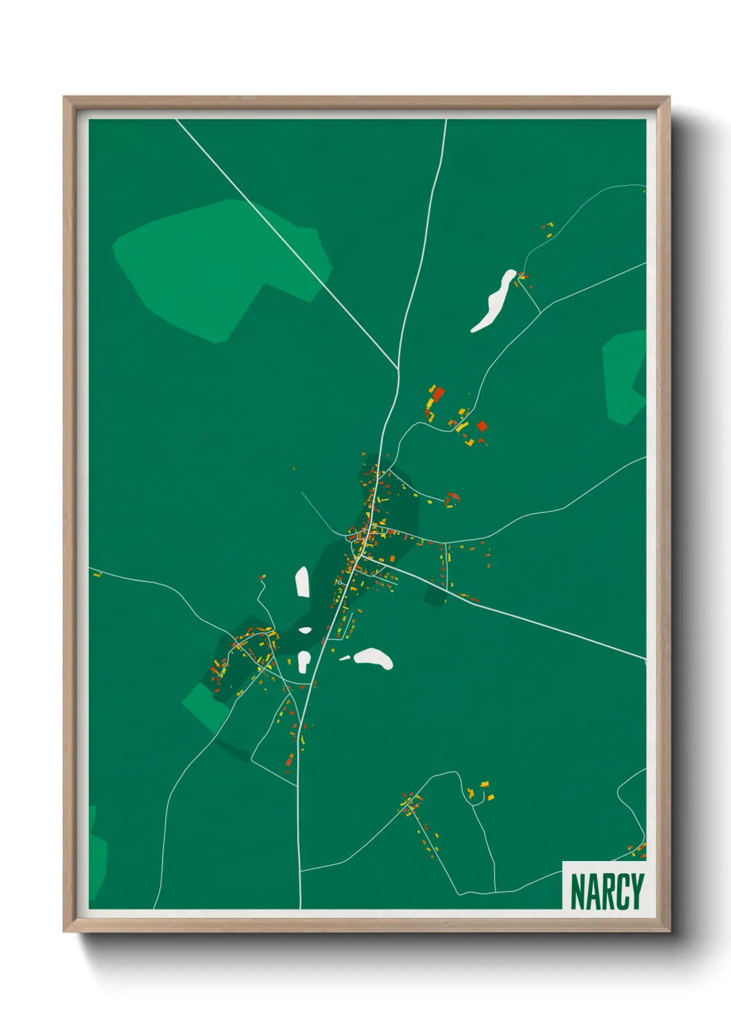 Une affiche de carte sur Narcy