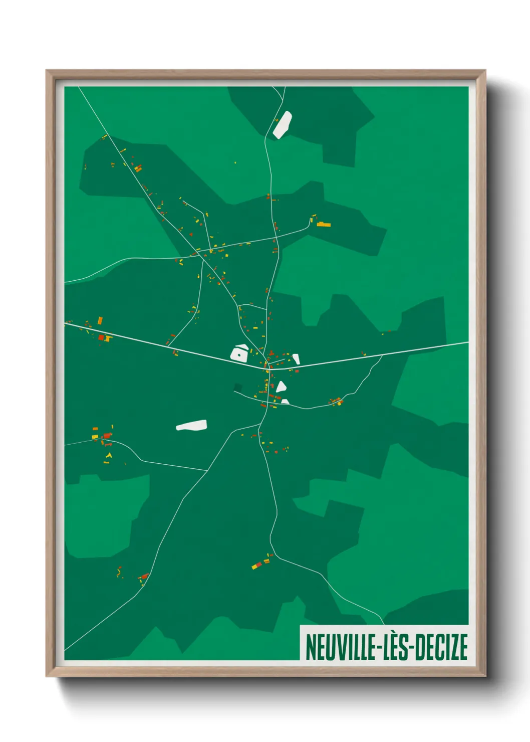 Une affiche de carte sur Neuville-lès-Decize