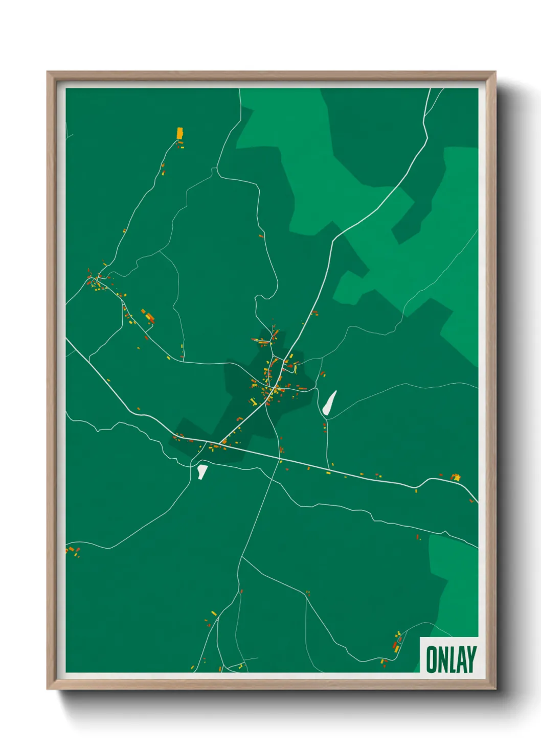 Une affiche de carte sur Onlay