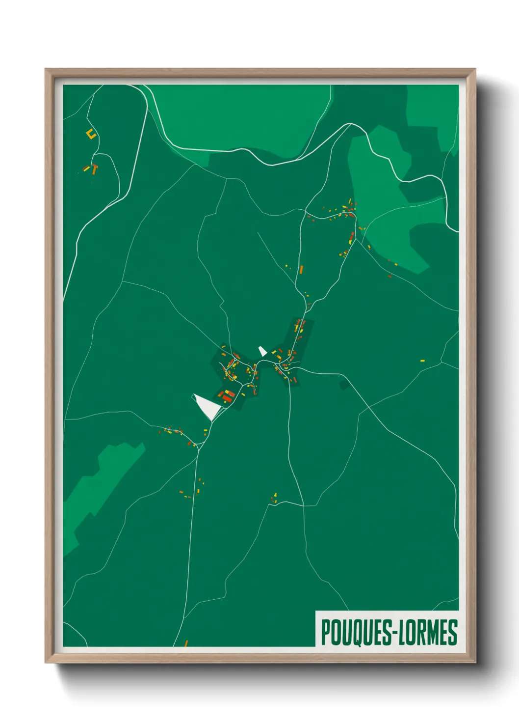 Une affiche de carte sur Pouques-Lormes