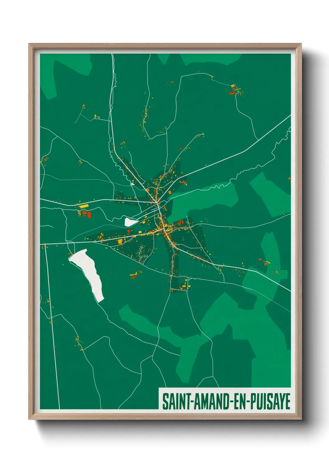 Une affiche de carte sur Saint-Amand-en-Puisaye