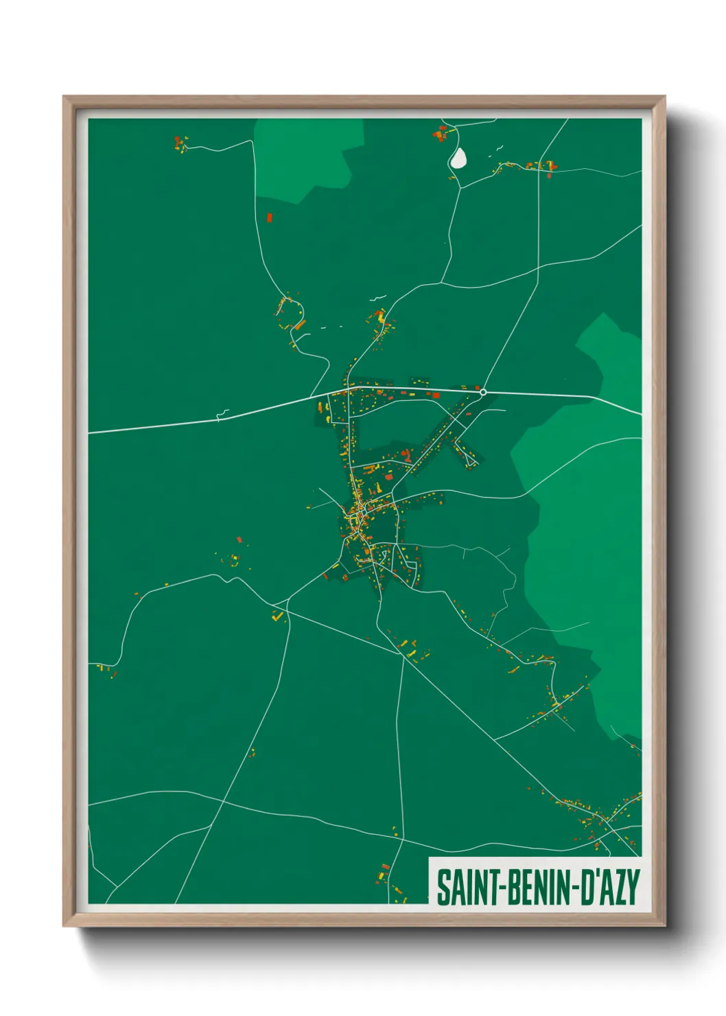 Une affiche de carte sur Saint-Benin-d'Azy