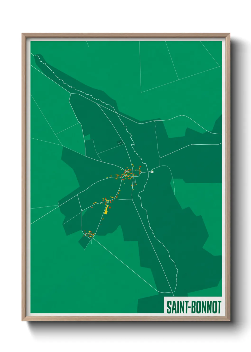 Une affiche de carte sur Saint-Bonnot