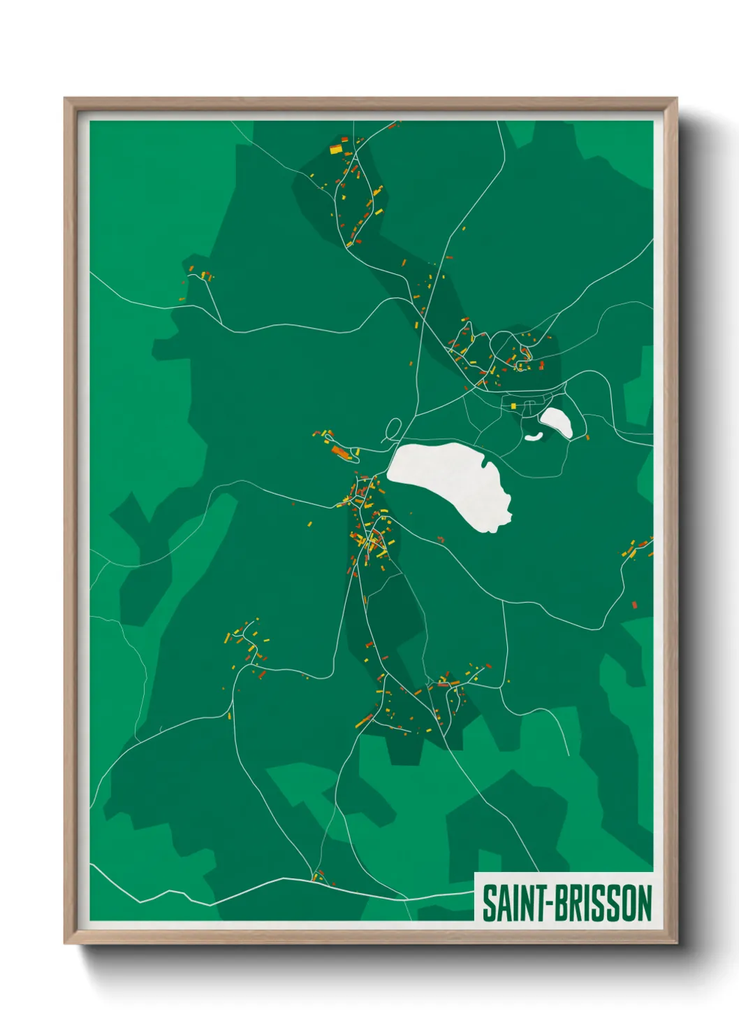 Une affiche de carte sur Saint-Brisson