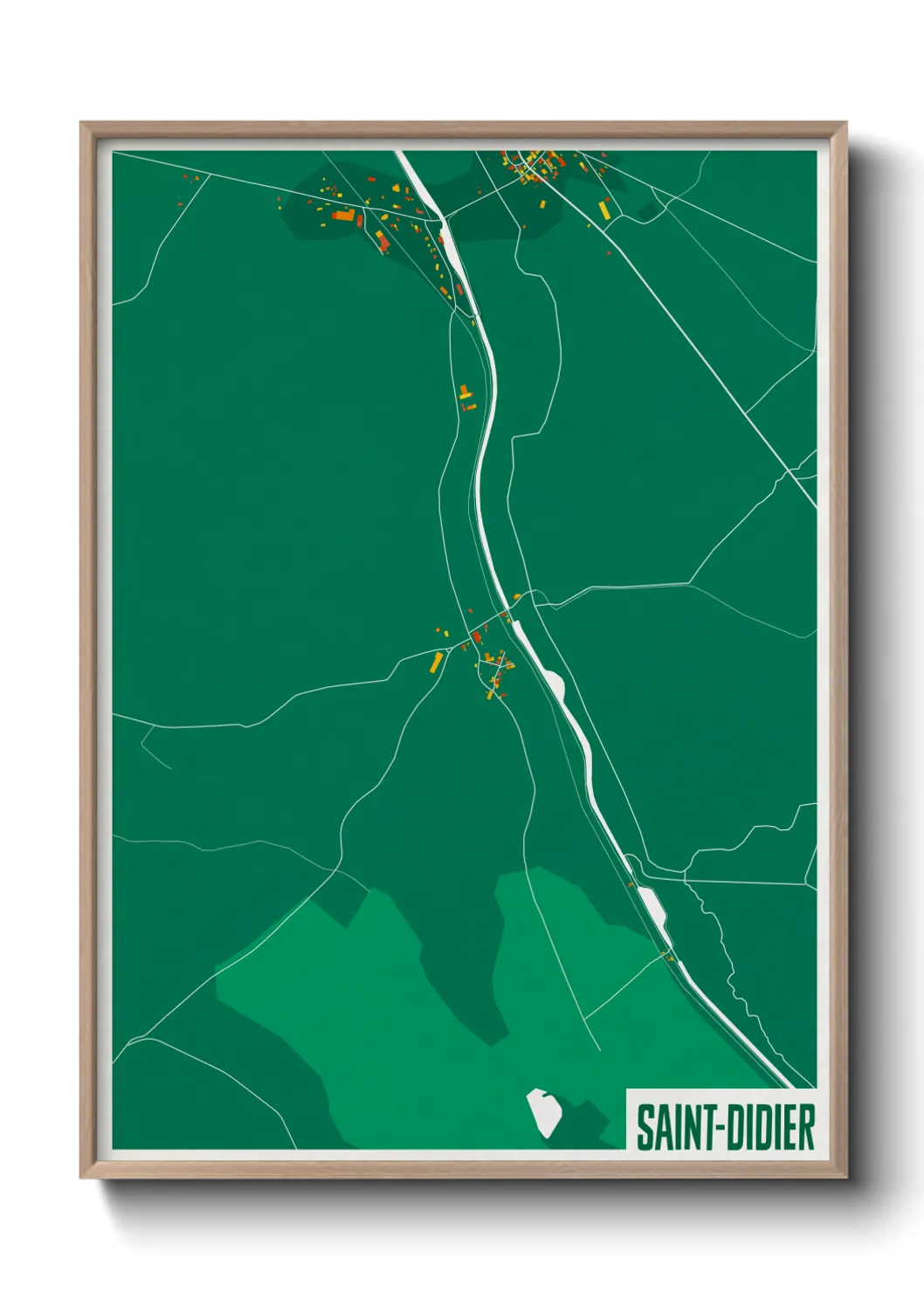 Une affiche de carte sur Saint-Didier