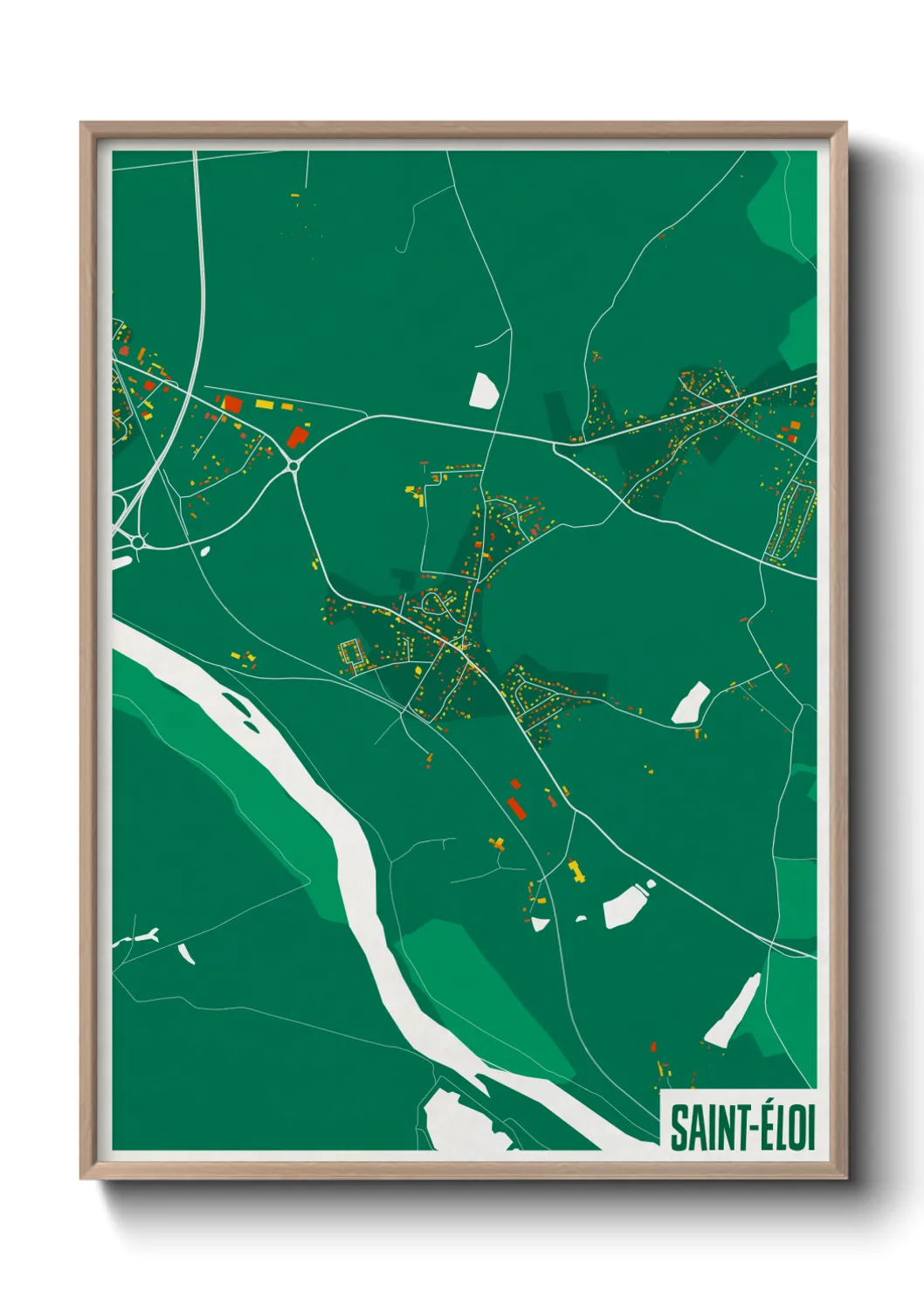 Une affiche de carte sur Saint-Éloi