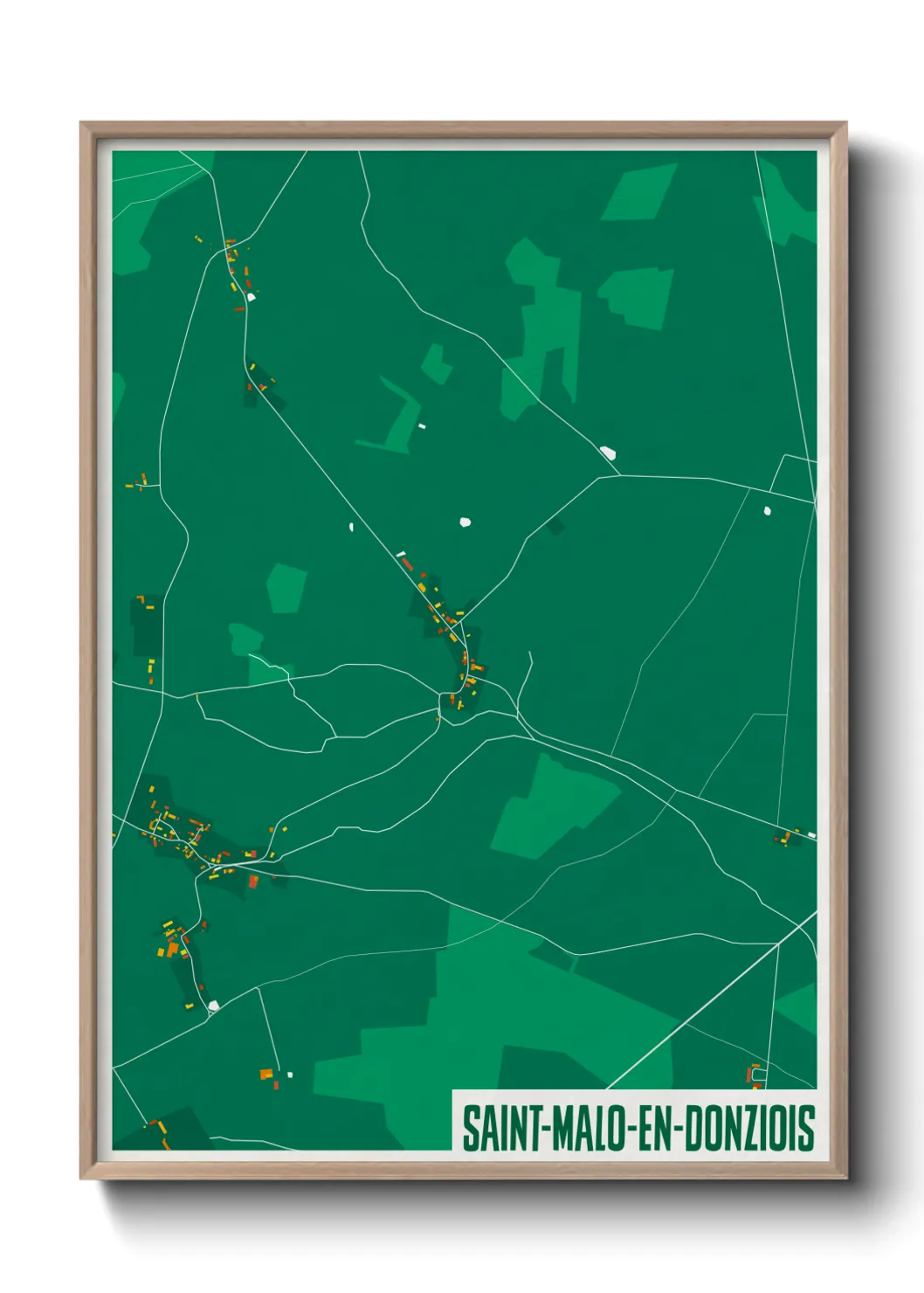 Une affiche de carte sur Saint-Malo-en-Donziois