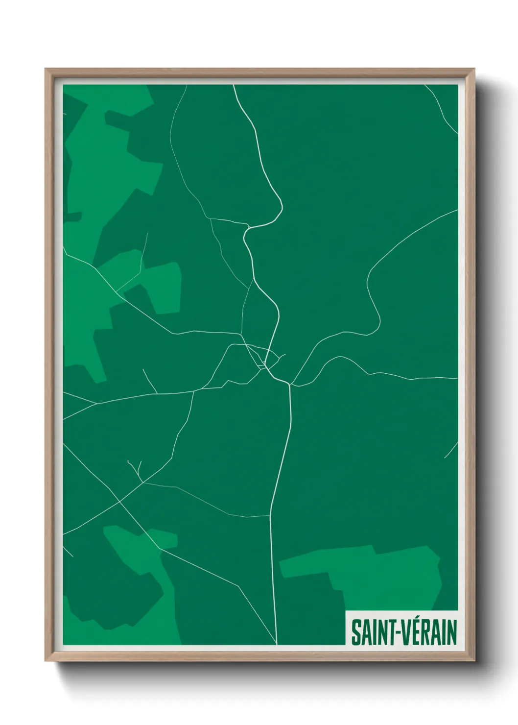 Une affiche de carte sur Saint-Vérain