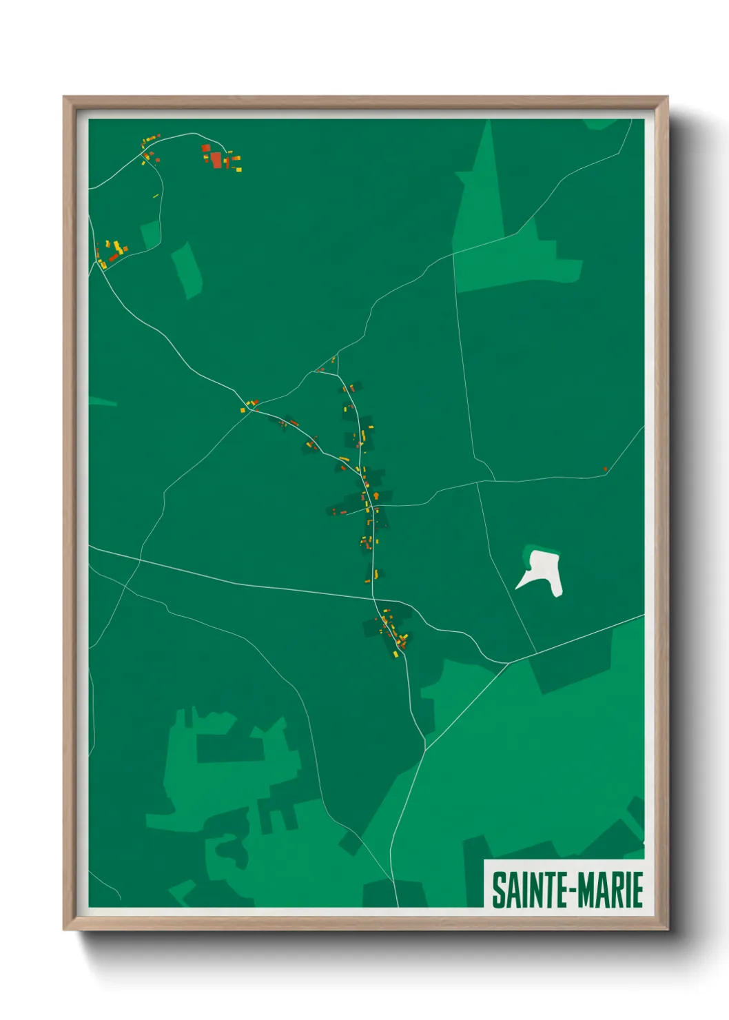 Une affiche de carte sur Sainte-Marie