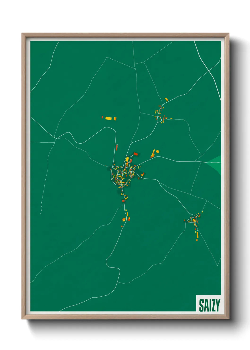 Une affiche de carte sur Saizy