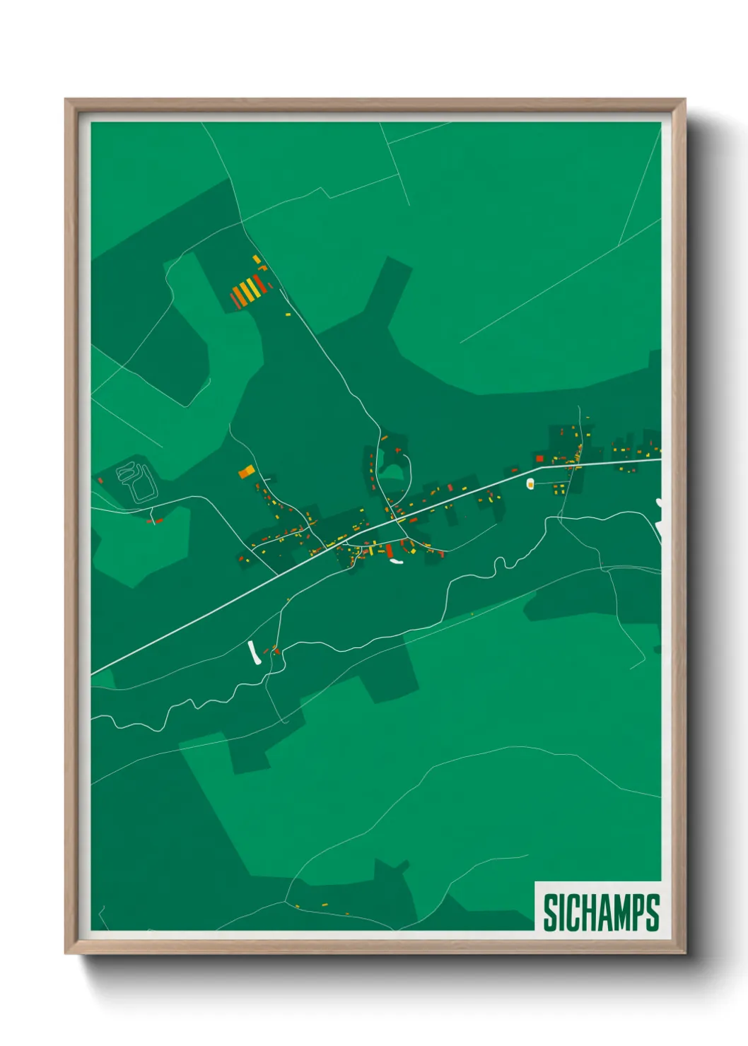 Une affiche de carte sur Sichamps