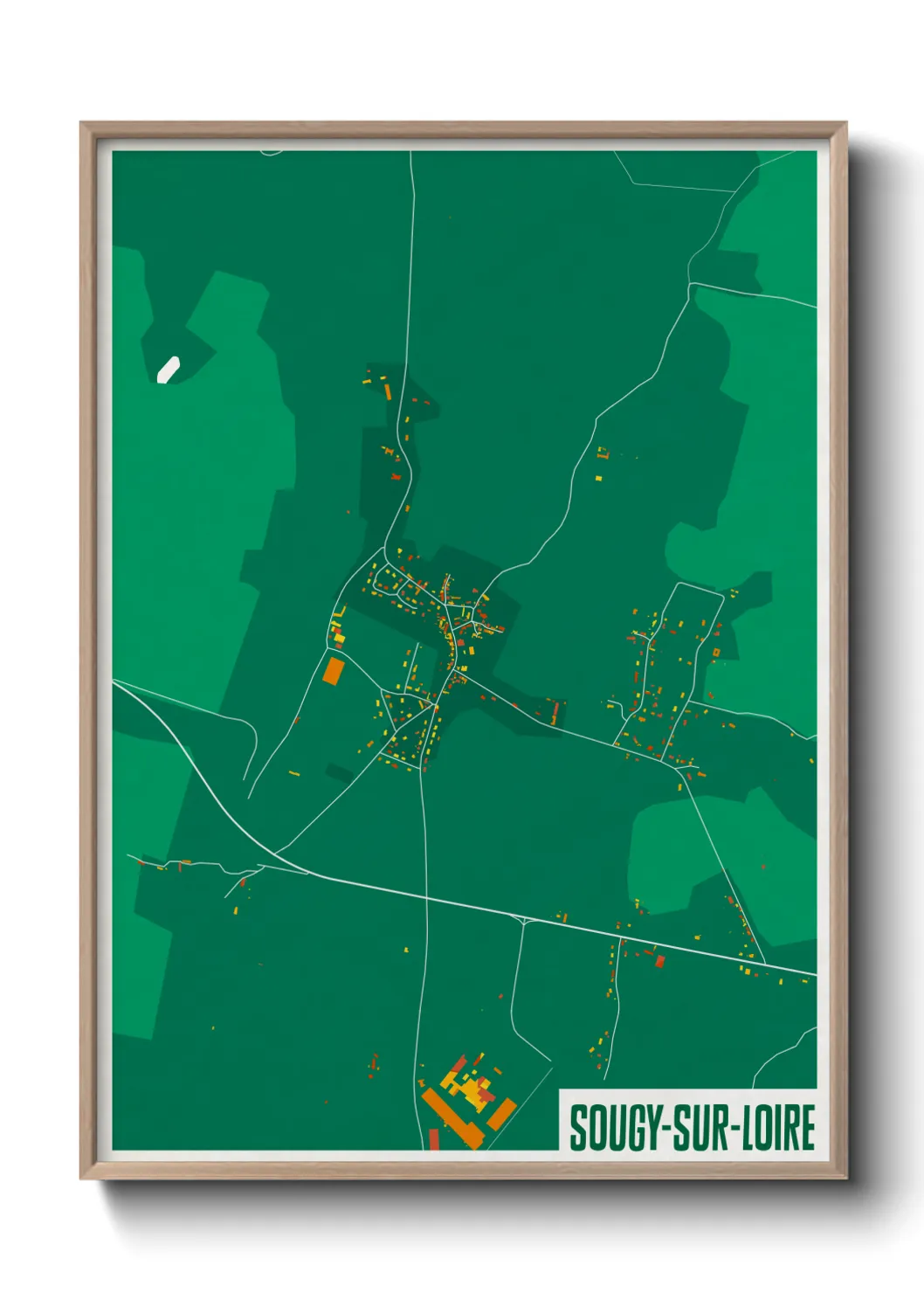 Une affiche de carte sur Sougy-sur-Loire