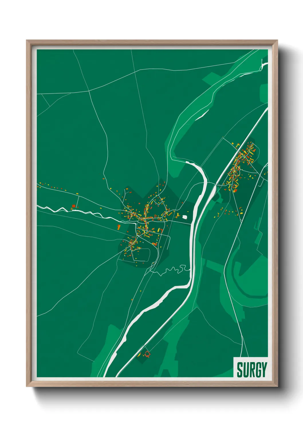 Une affiche de carte sur Surgy