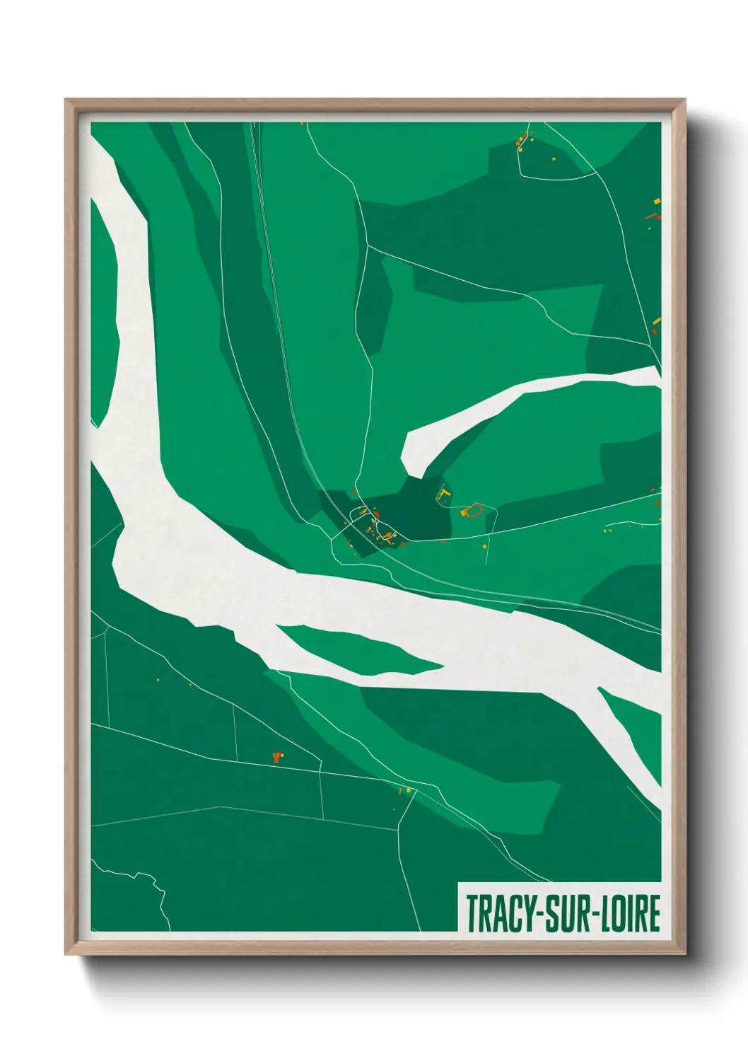 Une affiche de carte sur Tracy-sur-Loire