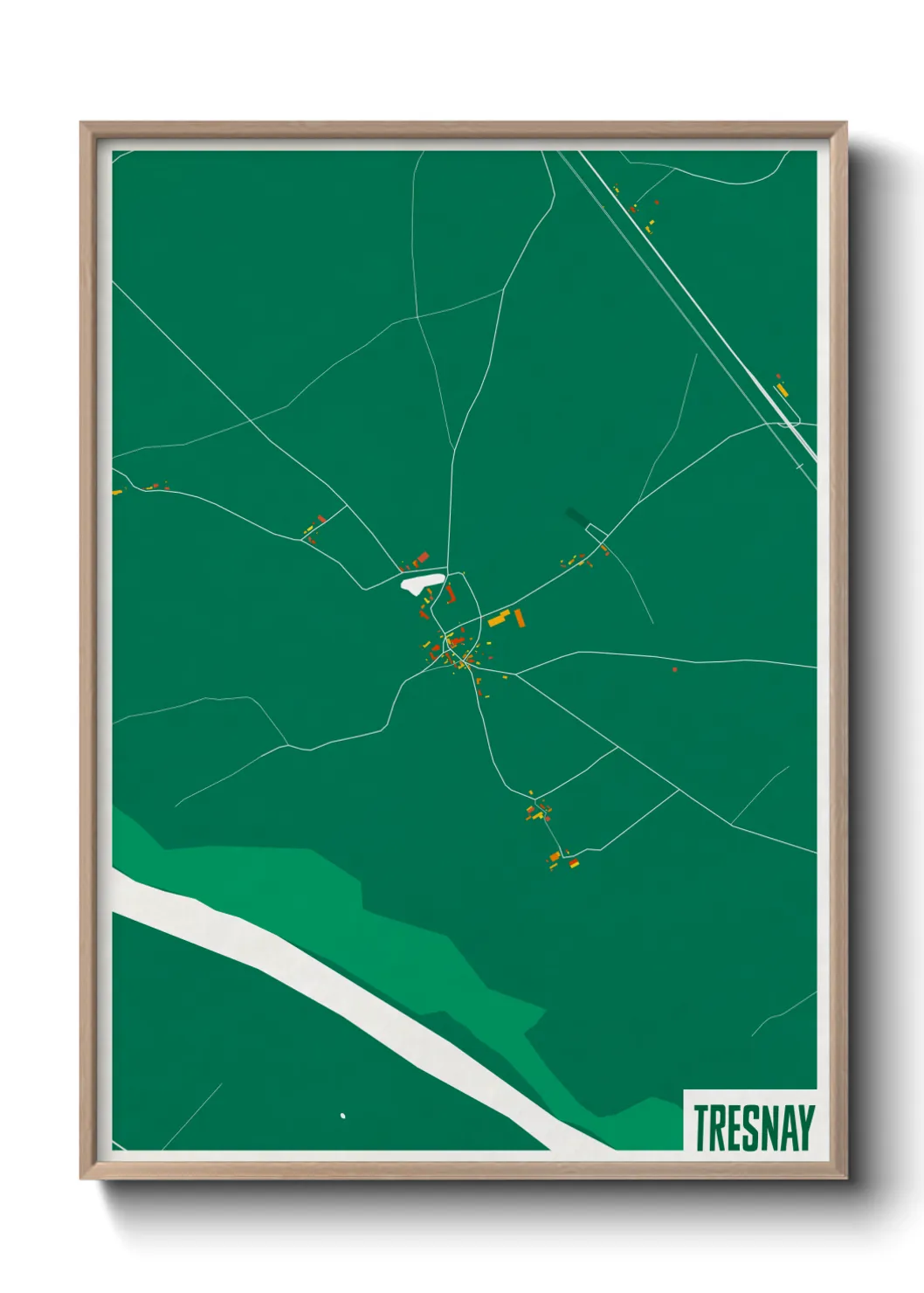 Une affiche de carte sur Tresnay