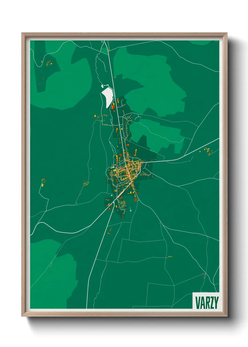 Une affiche de carte sur Varzy