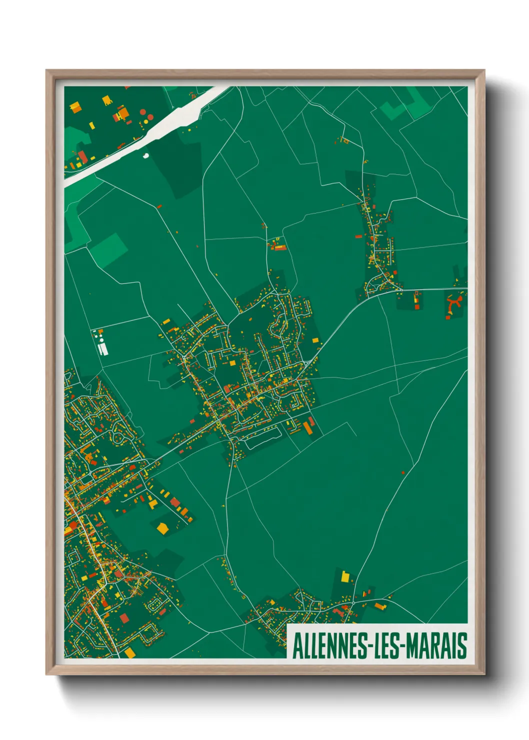 Une affiche de carte sur Allennes-les-Marais
