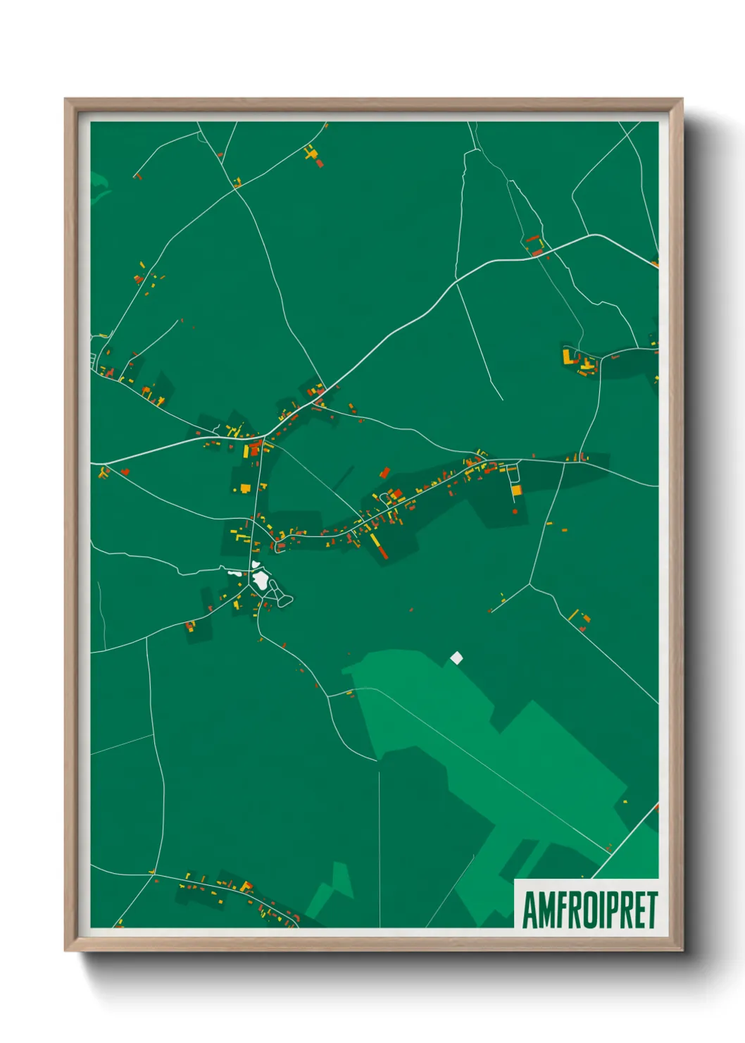 Une affiche de carte sur Amfroipret