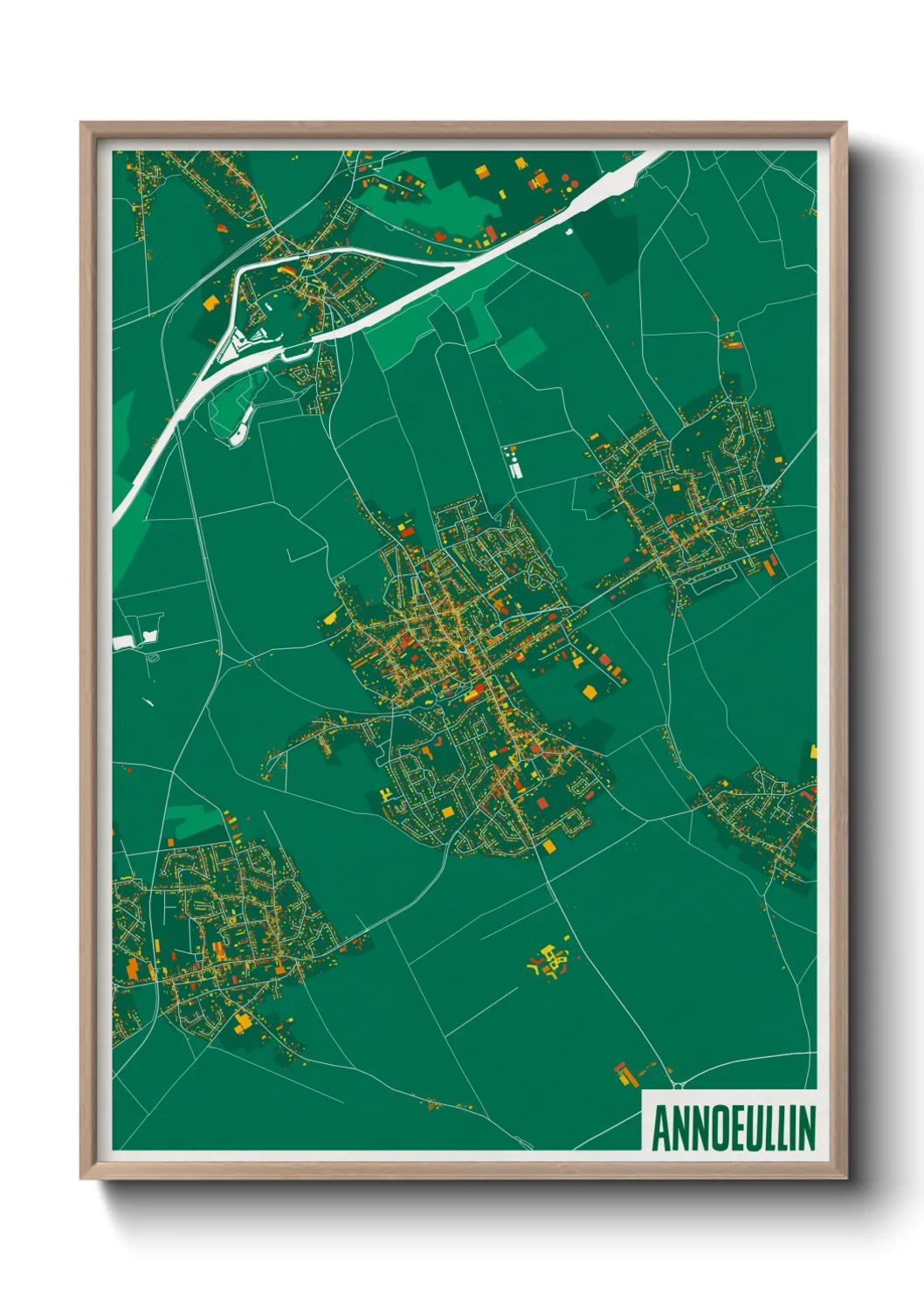 Une affiche de carte sur Annoeullin