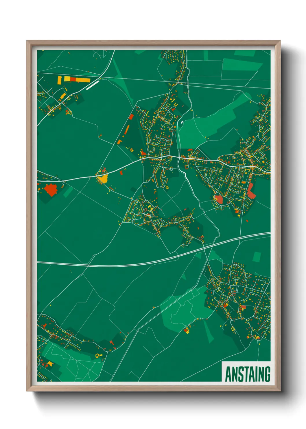 Une affiche de carte sur Anstaing