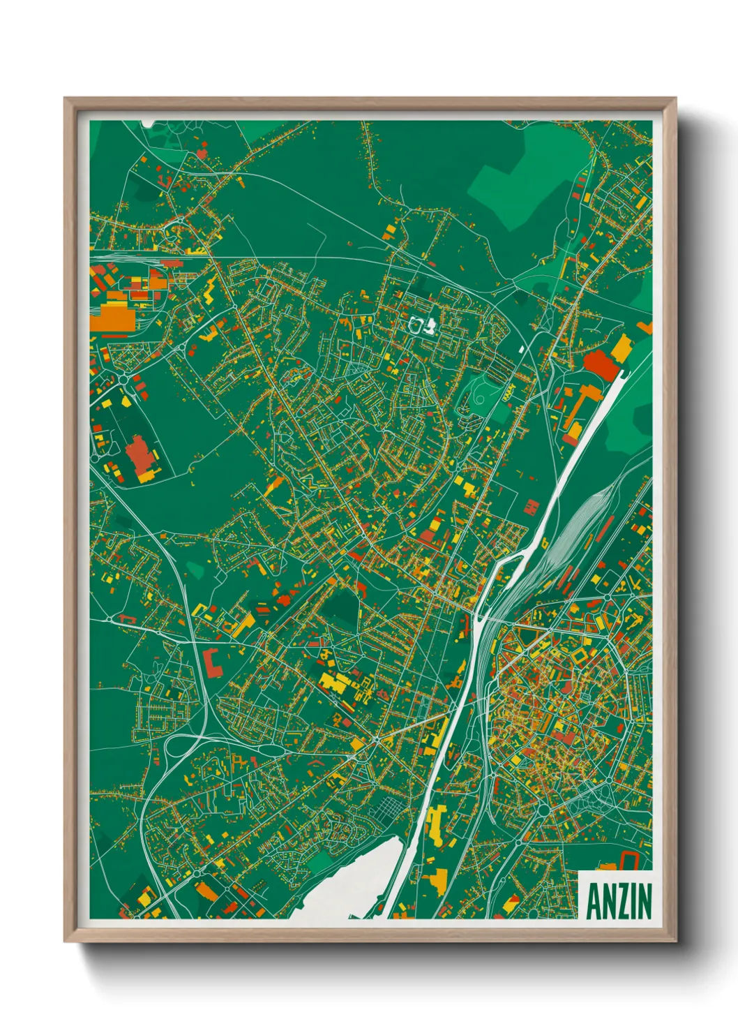 Une affiche de carte sur Anzin