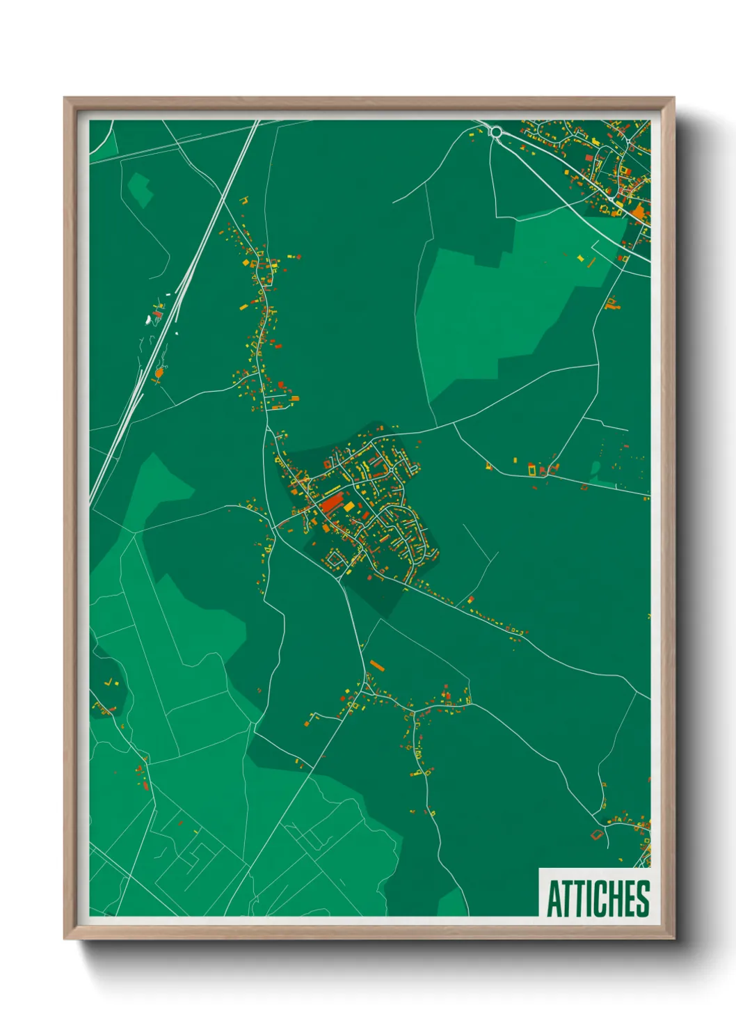 Une affiche de carte sur Attiches