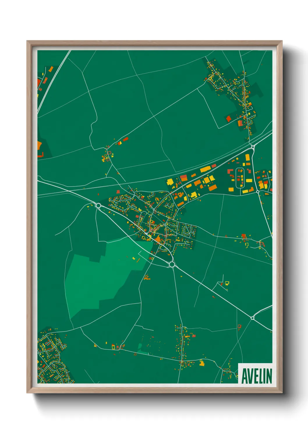 Une affiche de carte sur Avelin
