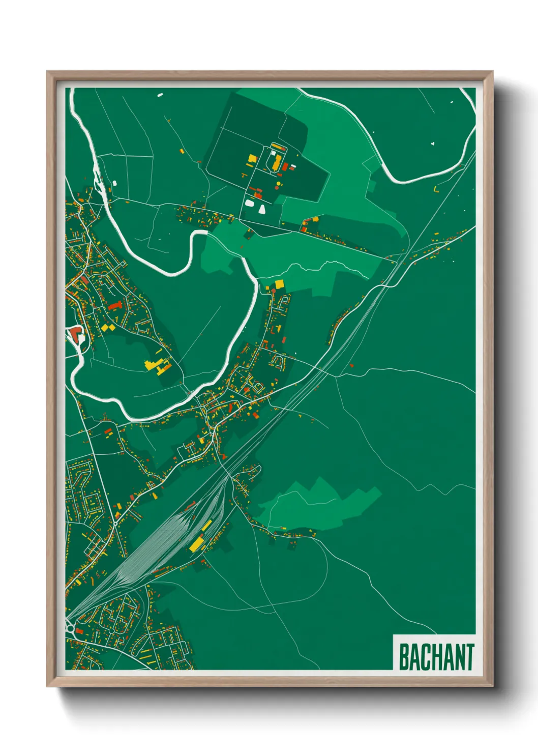 Une affiche de carte sur Bachant