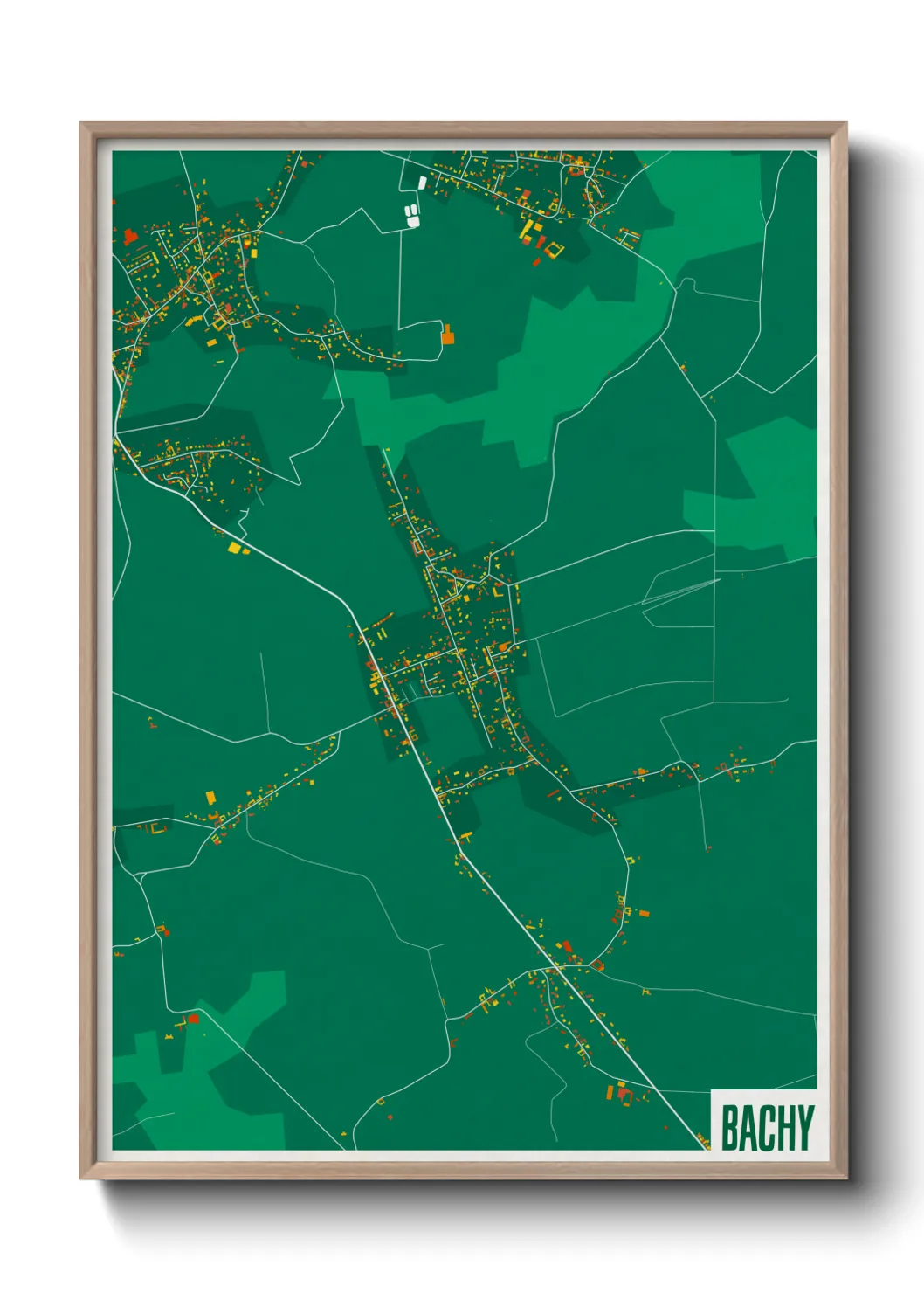 Une affiche de carte sur Bachy