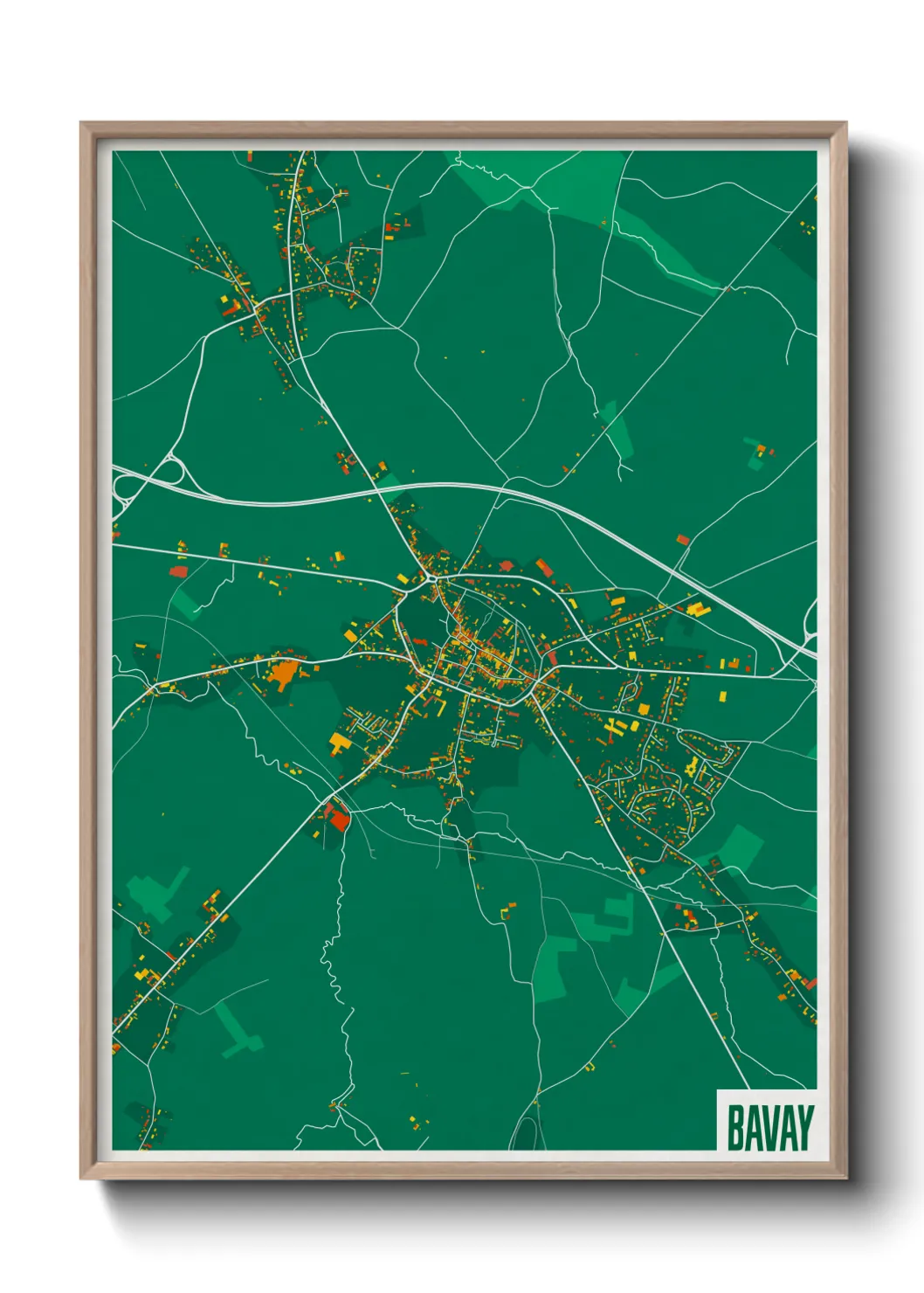 Une affiche de carte sur Bavay