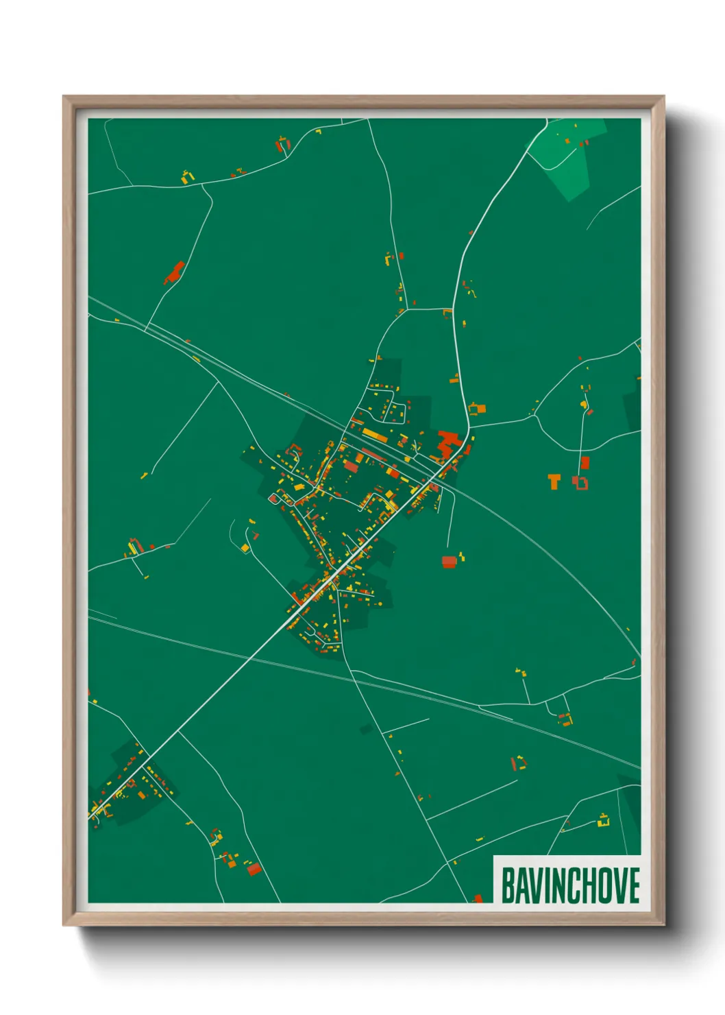 Une affiche de carte sur Bavinchove