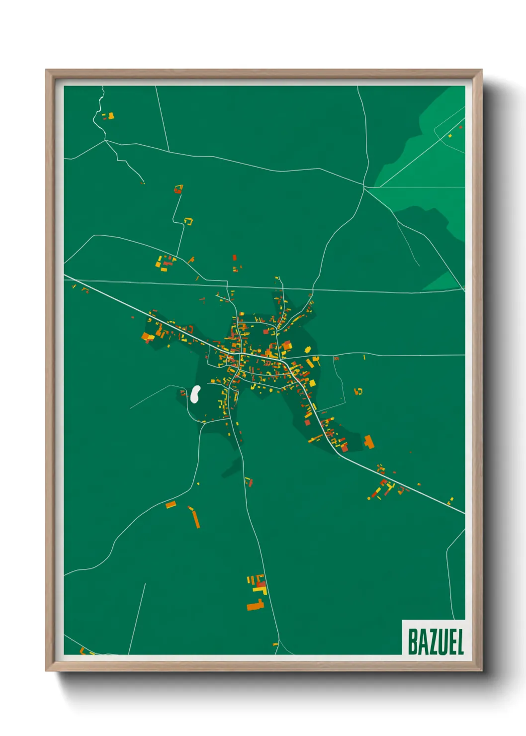 Une affiche de carte sur Bazuel
